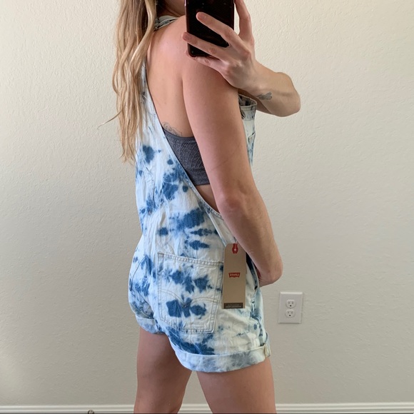 Levi’s vintage shortalls tie dye denim overalls - Picture 4 of 7
